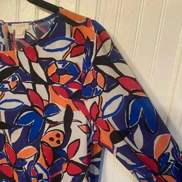 J. Crew butterfly abstract pattern blouse - Picture 4 of 9